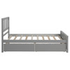 Twin Size Platform Bed With Two Drawers - Gray