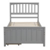 Twin Size Platform Bed With Two Drawers - Gray