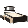 Twin Platform Storage Bed Frame With Two Drawers And Headboard - Espresso