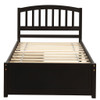 Twin Platform Storage Bed Frame With Two Drawers And Headboard - Espresso