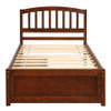 Twin Platform Storage Bed Frame With Two Drawers And Headboard - Walnut