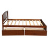Twin Platform Storage Bed Frame With Two Drawers And Headboard - Walnut