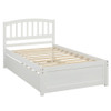 Twin Size Platform Bed Frame With Trundle - White