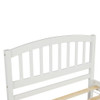Twin Size Platform Bed Frame With Trundle - White