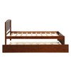 Twin Size Platform Bed Frame With Trundle - Walnut