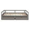 Daybed With Trundle And Two Storage Drawers, Sofa Bed For Bedroom Living Room - Gray