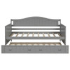 Twin Daybed With Trundle Bed, Sofa Bed For Bedroom - Gray