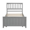 Twin Size Platform Bed & Trundle - Gray