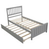 Twin Size Platform Bed & Trundle - Gray