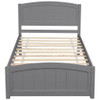 Twin Platform Bed With Headboard, Footboard And Slat Support - Gray