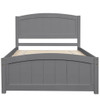 Twin Platform Bed With Headboard, Footboard And Slat Support - Gray