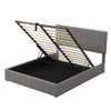 Queen Size Upholstered Platform Bed With A Hydraulic Storage System - Gray