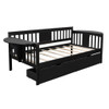 Twin Size Daybed With 2 Drawers, Slat Support - Espresso