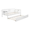 Twin Daybed With Trundle Bed, Sofa Bed For Bedroom - White