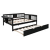 Full Size Daybed With Twin Size Trundle, Slat Support - Espresso
