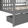 Full Size Daybed With 2 Drawers, Slat Support - Gray