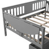 Full Size Daybed With 2 Drawers, Slat Support - Gray