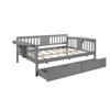 Full Size Daybed With 2 Drawers, Slat Support - Gray