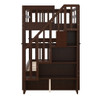 Twin Over Twin Stairway Bunk Bed With Twin Size Trundle For Bedroom - Espresso