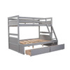 Twin Over Full Bunk Bed With Storage - Gray