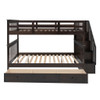 Full Over Full Stairway Bunk Bed With Drawer, Storage And Guard Rail For Bedroom - Espresso