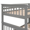 Twin Over Twin Bunk Stairway Bed With Three Drawers For Bedroom - Gray