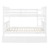 Full Over Full Bunk Bed With Drawers And Ladder For Bedroom - White