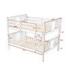 Full Over Full Bunk Bed With Ladder For Bedroom - Gray