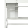 Twin Size Loft Bed With Storage Shelves, Desk And Ladder - White