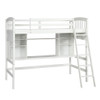 Twin Size Loft Bed With Storage Shelves, Desk And Ladder - White