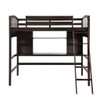 Twin Size Loft Bed With Storage Shelves, Desk And Ladder - Espresso