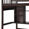 Twin Size Loft Bed With Storage Shelves, Desk And Ladder - Espresso