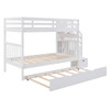 Twin Over Twin / Full Bunk Bed With Twin Size Trundle - White