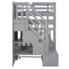 Twin Over Twin / Full Bunk Bed With Twin Size Trundle - Gray