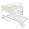 Twin Over Twin Bunk Bed & Slide And Ladder - White