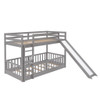 Twin Over Twin Classic Bunk Bed & Slide And Ladder - Gray