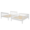 Full Over Full Stairway Bunk Bed With Storage And Guard Rail For Bedroom - White