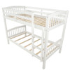 Twin Over Twin Bunk Bed & Ladder - White