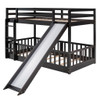 Twin Over Twin Bunk Bed With Slide And Ladder - Espresso