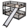 Twin Over Twin Bunk Bed With Slide And Ladder - Espresso