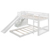 Twin Over Twin Stairway Bunk Bed With Two Drawers And Slide - White