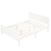 Full Size Platform Bed With Headboard And Slat Support - White