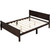 Full Size Platform Bed With Headboard And Slat Support - Espresso