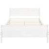 Queen Size Platform Bed With Headboard And Slat Support - White