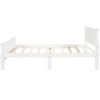 Queen Size Platform Bed With Headboard And Slat Support - White