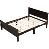 Queen Size Platform Bed With Headboard And Slat Support - Espresso