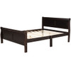 Queen Size Platform Bed With Headboard And Slat Support - Espresso