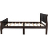 Queen Size Platform Bed With Headboard And Slat Support - Espresso