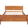 Queen Size Platform Bed With Headboard And Slat Support - Oak