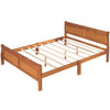 Queen Size Platform Bed With Headboard And Slat Support - Oak